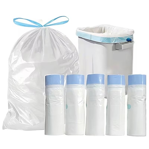 300 extra dicke Müllbeutel mit Zugband, reißfest und geruchsdicht, Standardgröße 15–60 Liter (4–15 Gallonen) für Haushalt, Büro und Tierkot