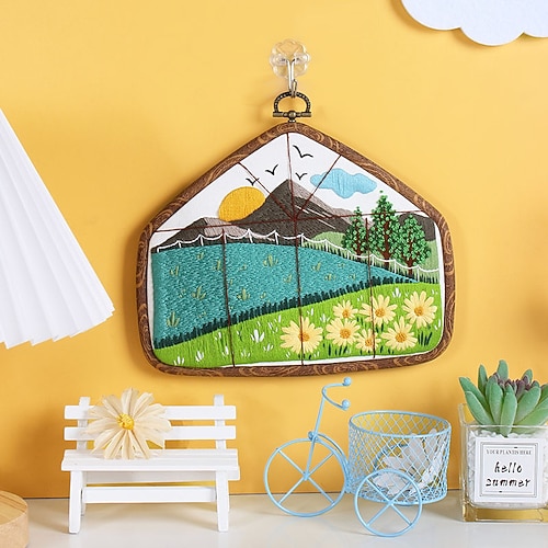 kit di ricamo per principianti per adulti - kit di ricamo di fiori e piante grasse - kit completo di ricamo a mano fai da te - set di punto croce, kit di artigianato fai da te