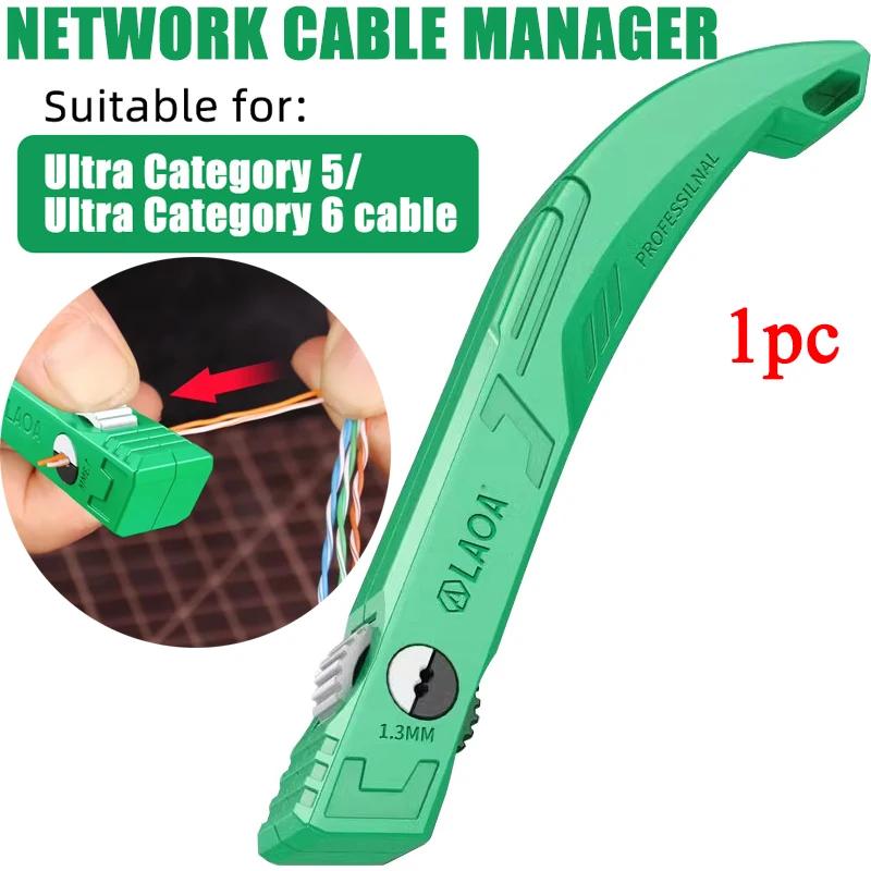 1pc LAOA Professional Network Cable Organizer 1.3mm Cable Untwist Tool For Category 5/6 Crystal Cables Multifunctional Hand Tool