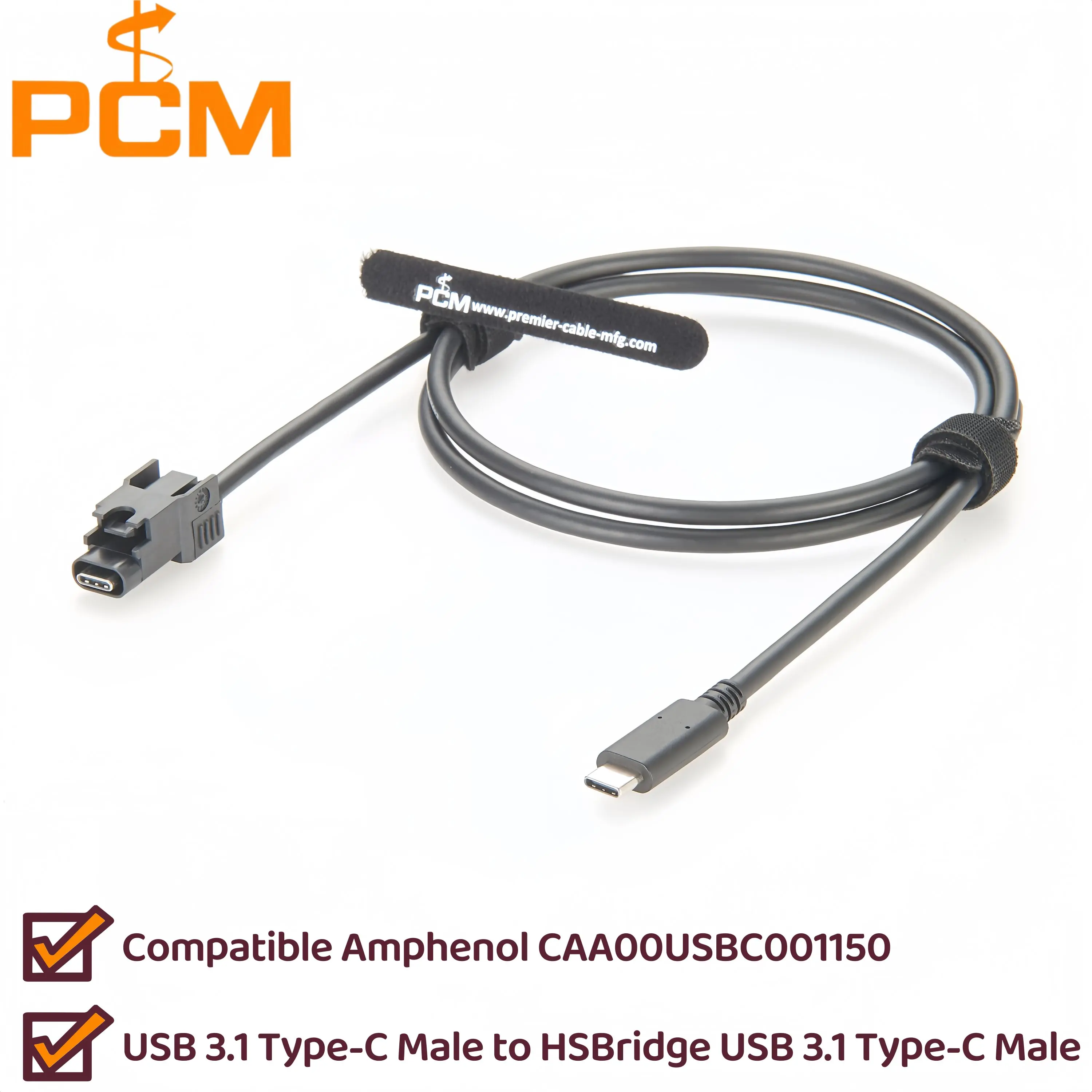 HSBridge USB Typ C Kfz-Anschlusskabel für Autokameras, Infotainment-Telematik, kompatibel mit Amphenol CAA00USBC002100 Image
