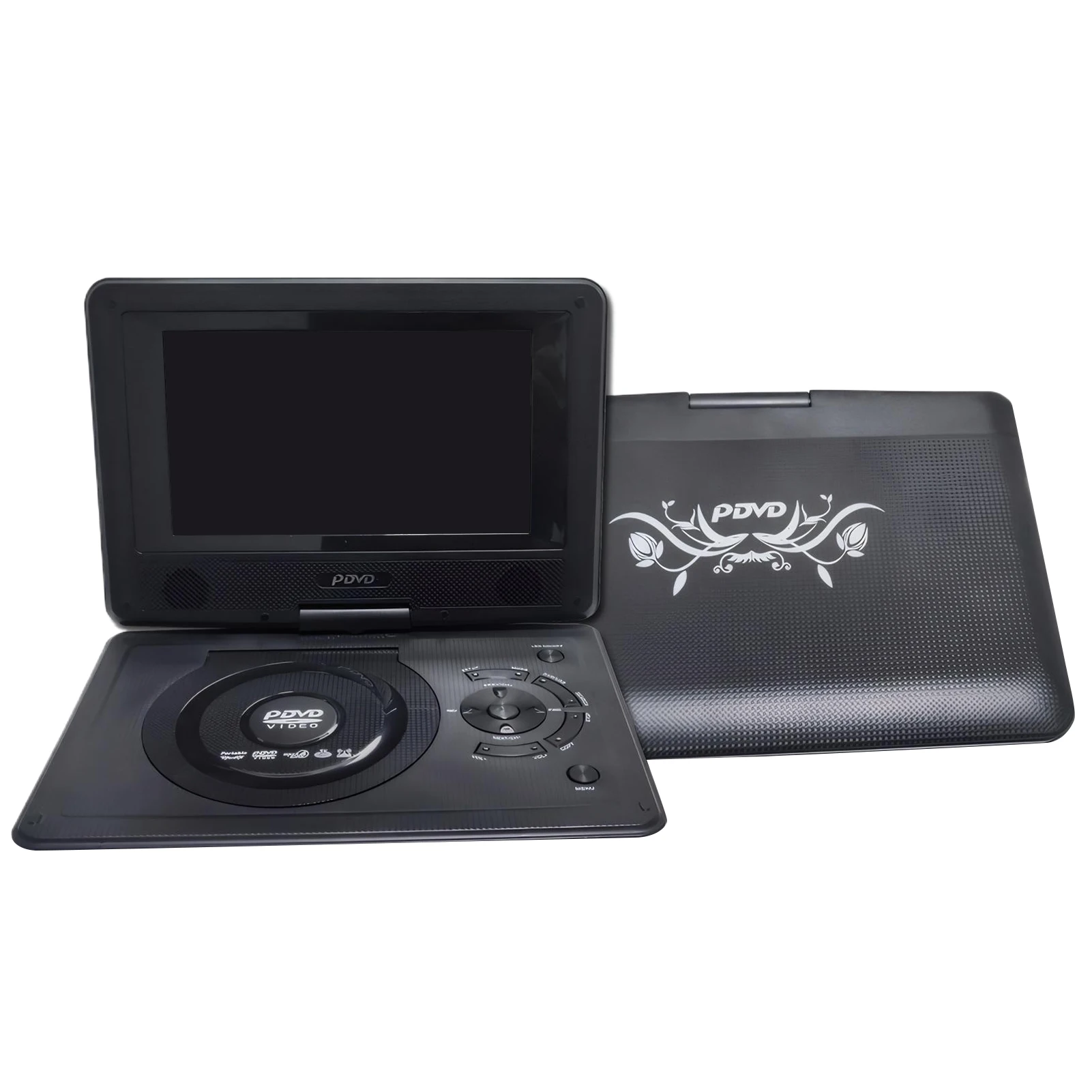 Tragbarer DVD-Player mit 270 ° Schwenkbarer HD-Großbildschirm, unterstützt Spiele, FM-Radio, Zuhause, Auto, TV, DVD-Player mit MP3-Disc-Kopierfunktion