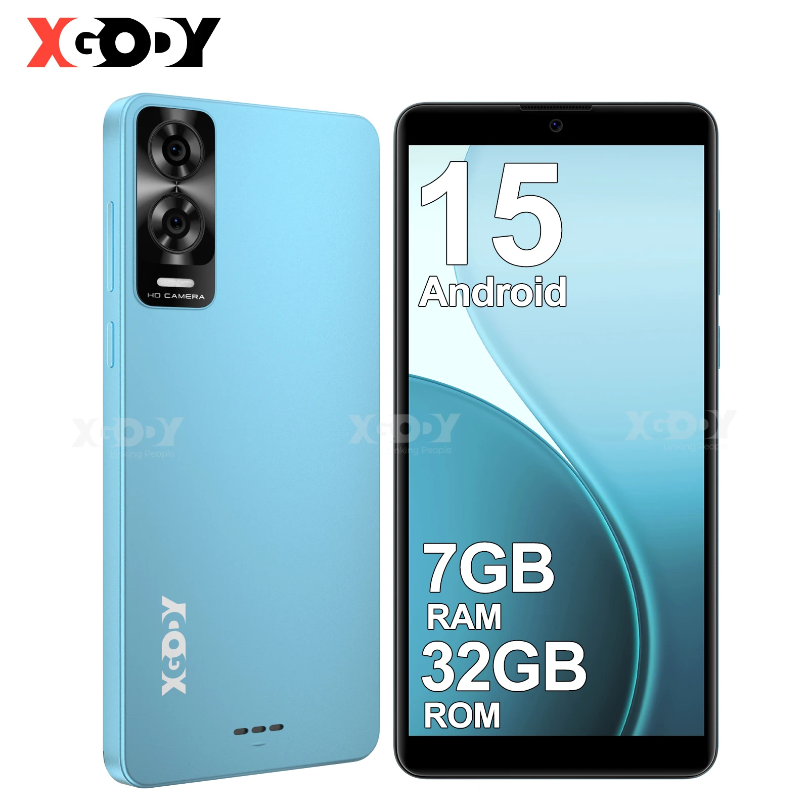 XGODY 6.01 Inch Smartphone, 4G Network Dual SIM Phone, Android 15.0 Phone with 32GB ROM, Octa Core Processor, 5+8MP Pixels Phone