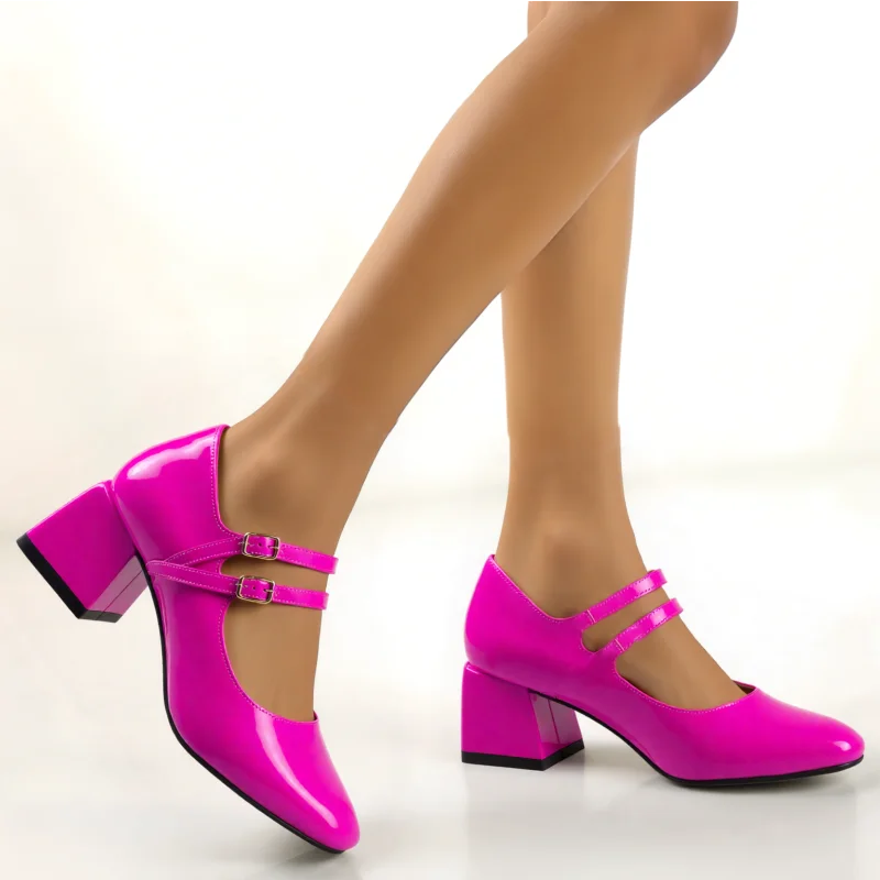 Damen-Pumps mit niedrigem Absatz, Mary-Jane-Schuhe, Rot, Schwarz, Gelb, kurzer Absatz, Büro, Hochzeitskleid, Party-Schuhe, Damen, große Größe 46, 52