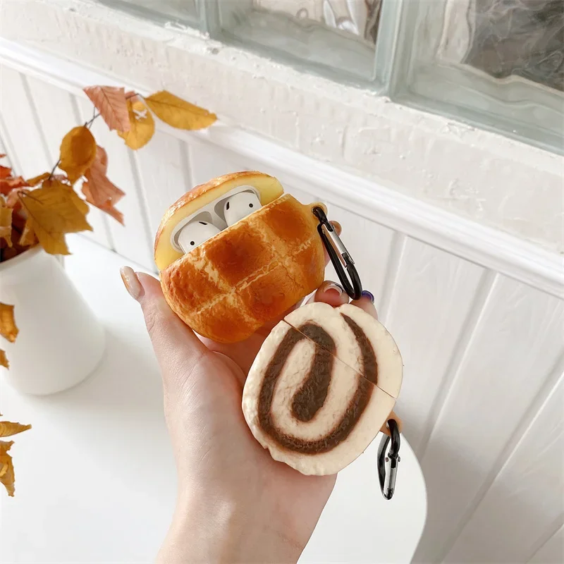 für AirPods 4 Fall Abdeckung 3D Ananas Brot Cartoon Kopfhörer Fall für Airpods Pro Abdeckung Silikon Abdeckung für Airpods 3 2 1 Pro Image