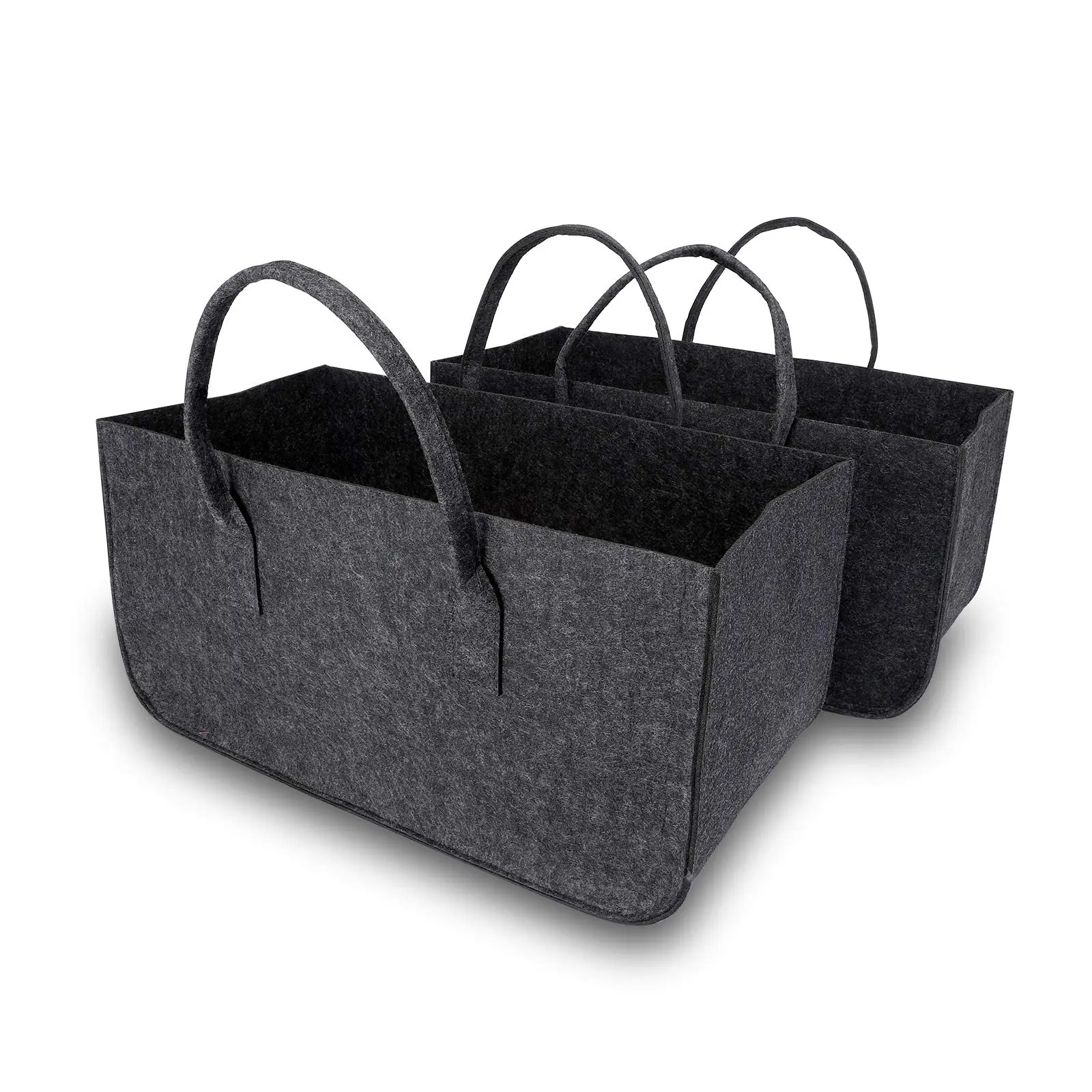 Faltbare Große Brennholz Korb Filz Tasche Shopper für Holz Zeitungen Brennholz Filz Tasche Set von 2