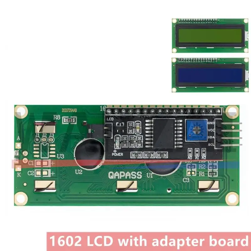 LCD1602 1602 LCD-Modul Blau/Gelb Grüner Bildschirm 16x2 Zeichen LCD-Display PCF8574T PCF8574 IIC I2C-Schnittstelle 5V für Arduino Image