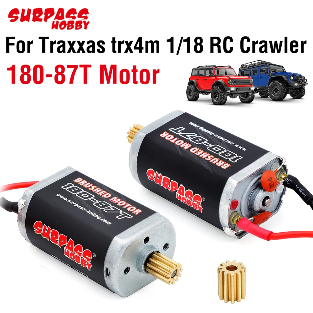 Surpss Hobby 180 Bürstenmotor 87T mit 11T Motorzähnen für Traxxas TRX4M 1/18 RC Crawler Car Upgrade Teile Zubehör