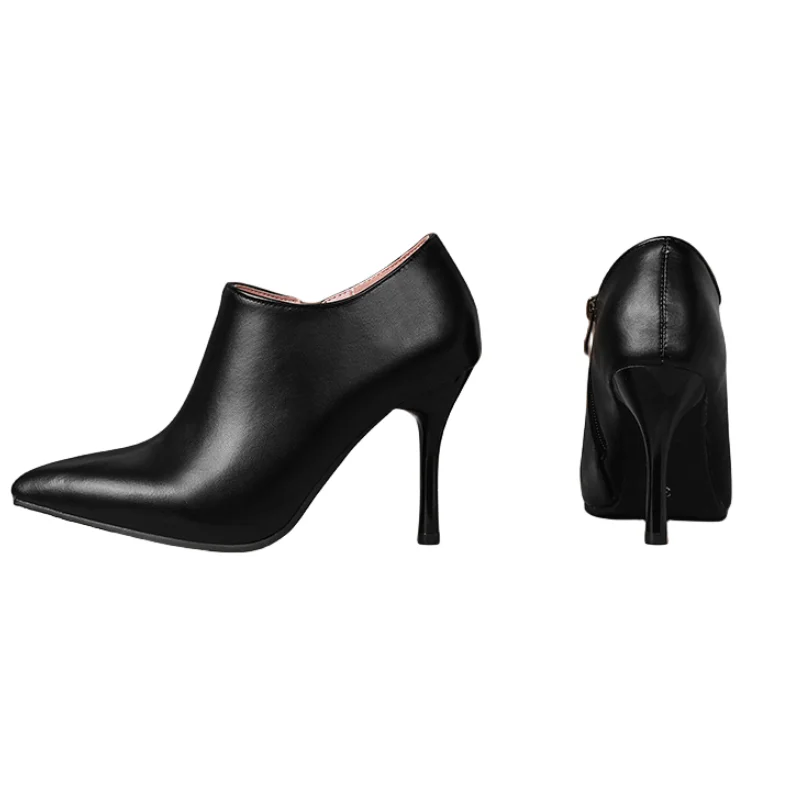 Elegante Stiefeletten für Damen, Pumps, modisch, sexy, spitze Zehen, Rot, Weiß, Schwarz, High Heel, Party, Hochzeit, Schuhe, Damen, große Größe
