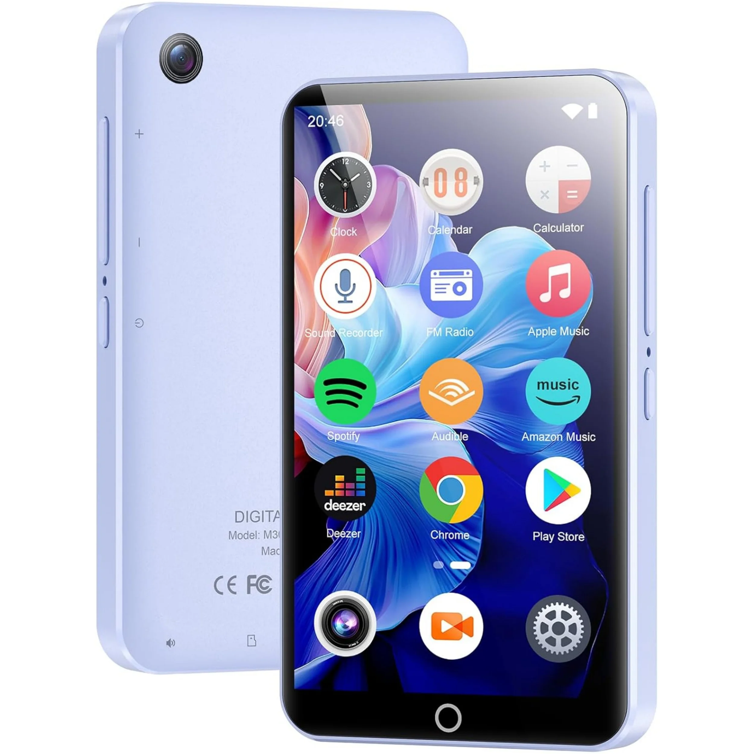 Bluetooth und WiFi, 80 GB (16 GB + 64 GB) mit Kamera, Spotify Amazon Music Deezer Audible, 4,02-Zoll-Touchscreen-Hi-Fi-MP3 für Kinder Image
