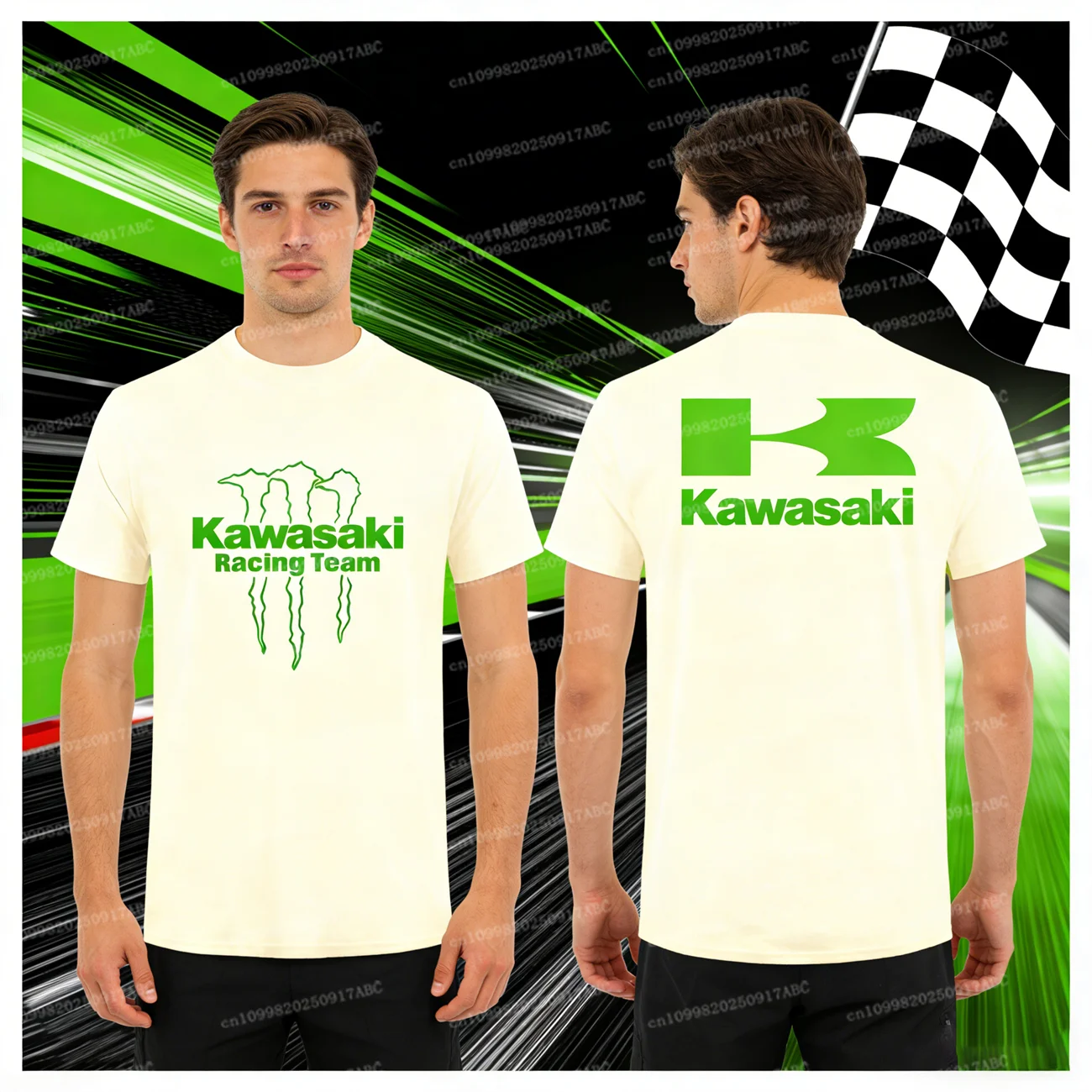 (Kawasaki) Sommer Männer Baumwolle T-shirt Y2K Casual Kawasaki Racing Team Evil Claws Frauen T-shirt Top Dominant Street Kid T-shirt