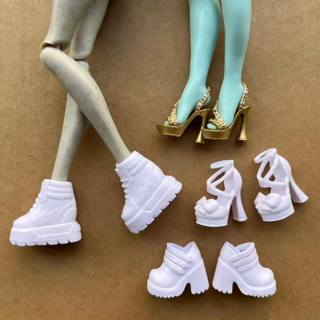 Regenbogen Puppenschuhe Sandalen Original Puppe Bunte Teile Monster Puppenschuhe Gold Weiß Neue Original Puppenteile