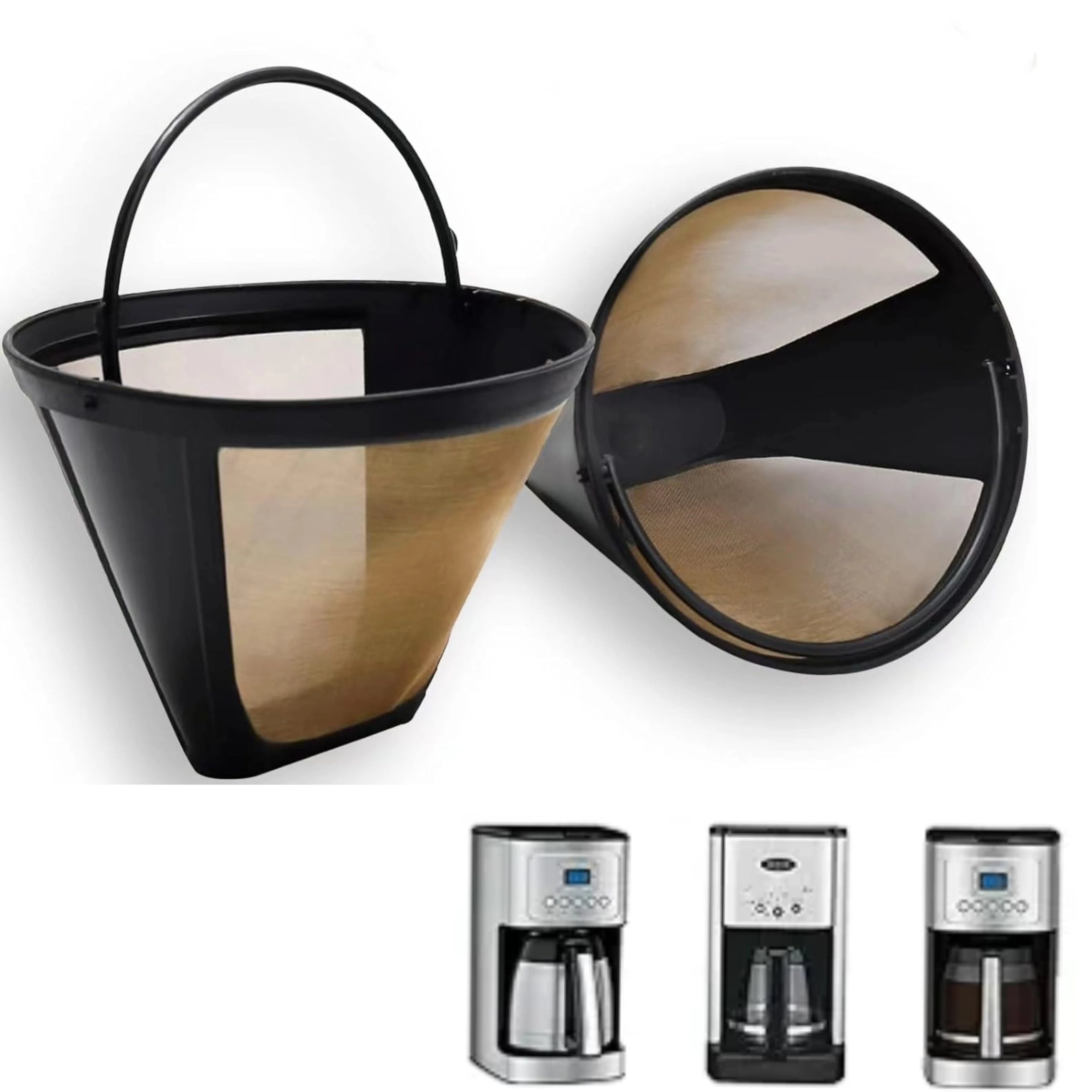 Kaffeefilter kompatibel mit Cuisinart & Ninja PB051 Kaffeemaschine, wiederverwendbarer Kegelfilter für Cuisinart DCC 1200P1 3200 3400NAS Image