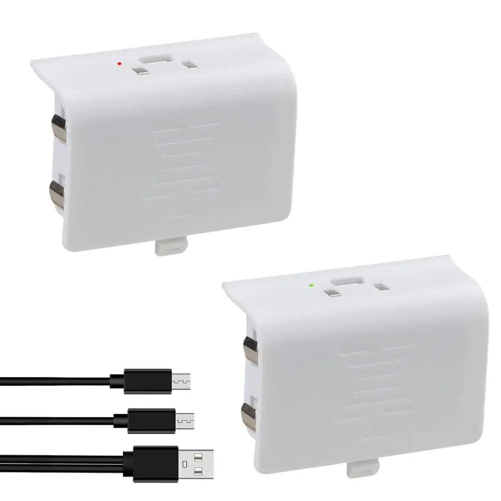 2er-Pack Ni-Mh-Akku für Xbox One / Xbox One S/Xbox One X/Xbox One Elite Wireless Controller mit 2-in-1-USB-Ladekabel Image
