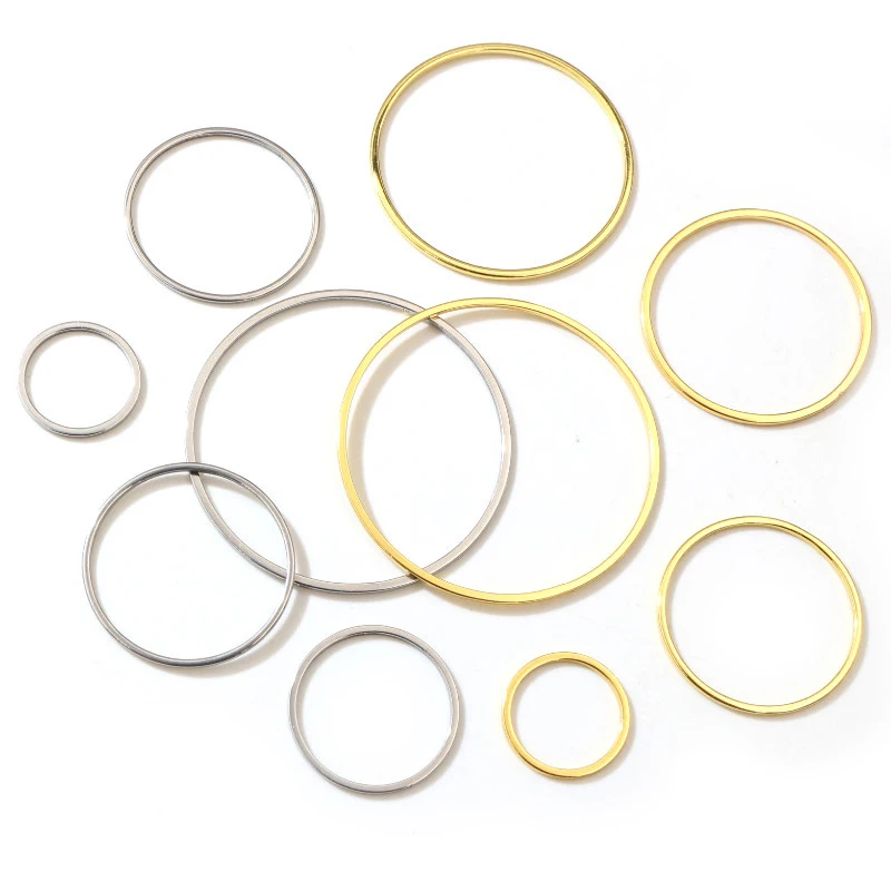 20pcs 15/20/25/30/35/40mm 316 Edelstahl Gold Überzogene Ohrringe ringe Großen Kreis Ohr Draht Hoops Anhänger DIY Schmuck Erkenntnisse