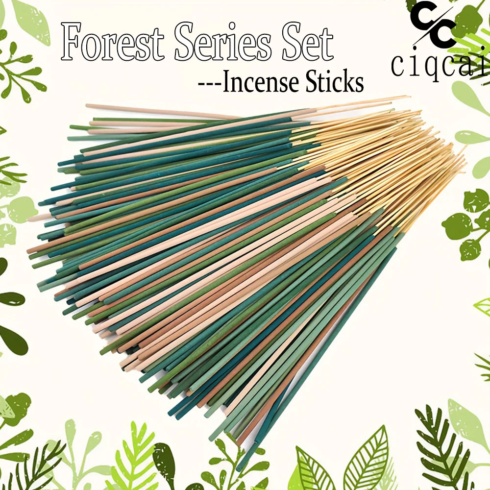Forest Series-Paket, natürliche Räucherstäbchen, 22 cm lange, hochwertige handgefertigte Räucherstäbchen, gemischt mit weißem Salbei, Eukalyptus, milchigem Duft, Zitronengras, Minze und anderen 6 Image