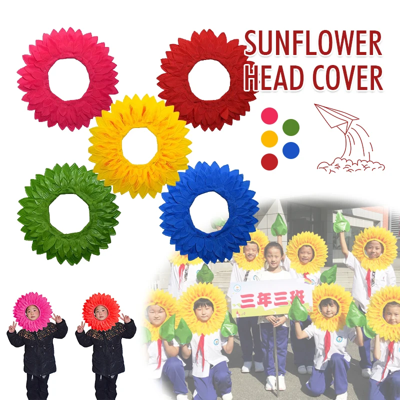 Leistung lustige Kopf haube Foto Cosplay Kinder Sonnenblume und Tanz Kopf bedeckung Requisiten Kostüm zubehör Party Festival Hut Image