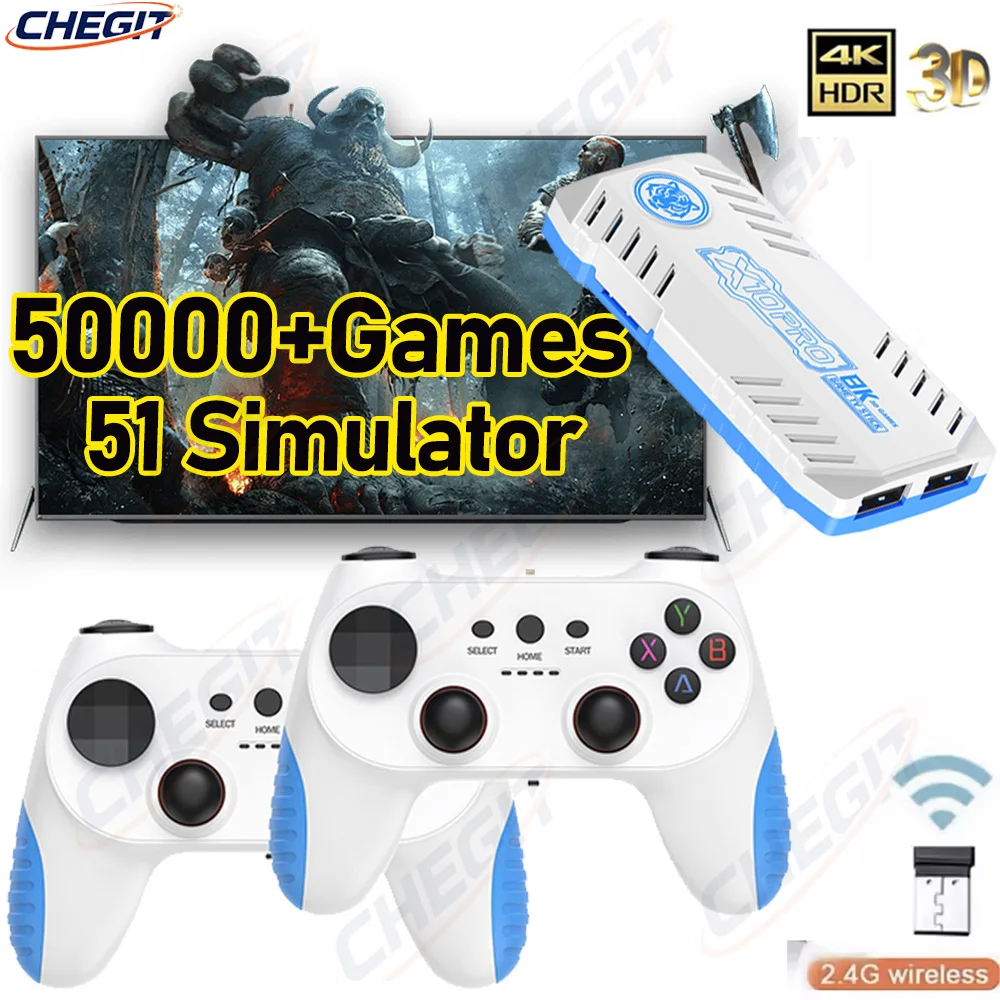 X10 PRO 4K TV Game Stick Video Game Console 64GB/128G With 50000+ Game Wireless Controller Gamepad Retro Handheld Game Console