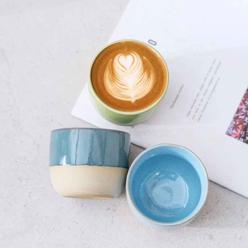 Kaffeetasse aus Keramik im böhmischen Stil, handgefertigt, grobe Keramik, arabisches marokkanisches Design, einzigartige Tassen für Zuhause, Café, Dekoration, Geschenk Image