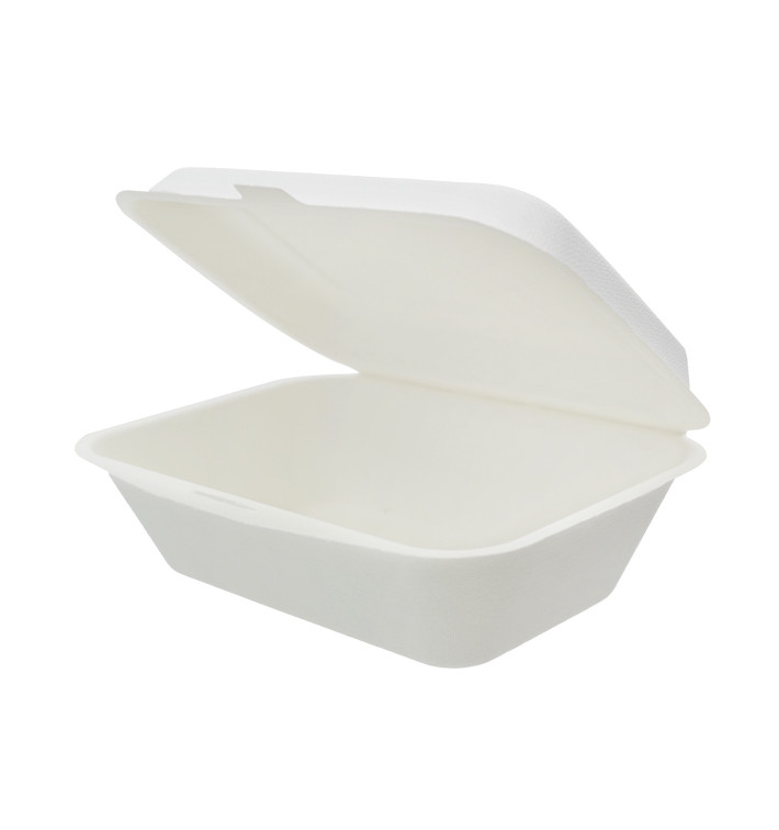 MONOUSO - Menübox Zuckerrohr Weiß 18x12,5x7cm (50 Stück) Image