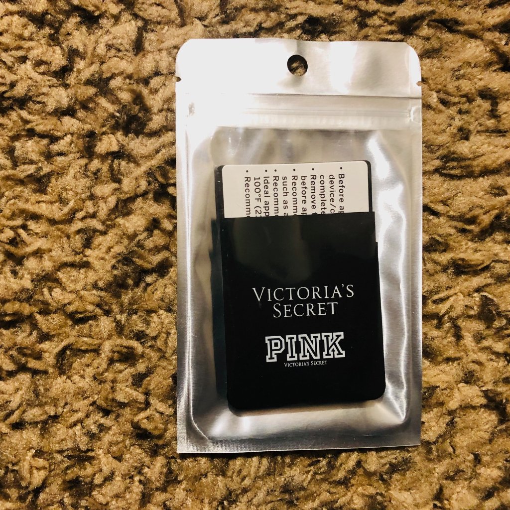 Pink Victoria's Secret Cell Phones & Accessories | Cell Phone Stick-On Card Holder | Color: Black/White | Size: Os