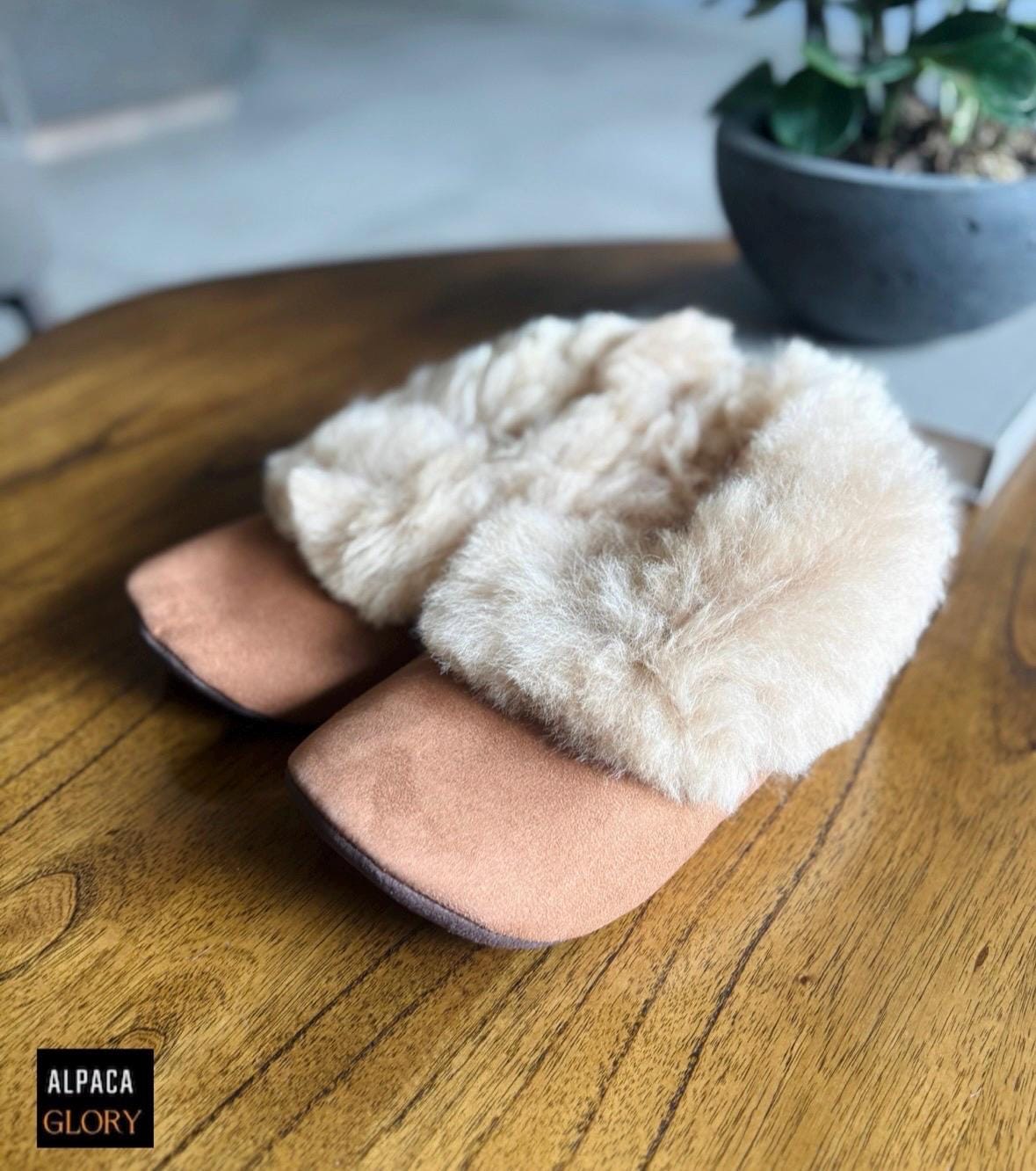 Pantoufles en fourrure d'alpaga, pantoufles unisexes du Pérou, pantoufles en fourrure, pantoufles d'hiver, pantoufles moelleuses en alpaga, pantoufles