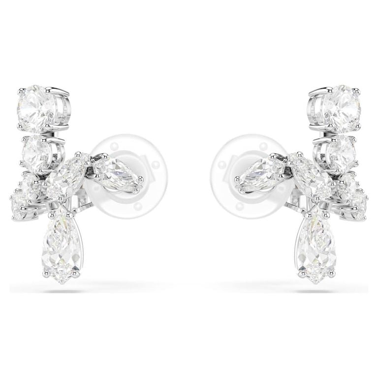 Matrix Clip Earrings - Metallic - Swarovski Earrings