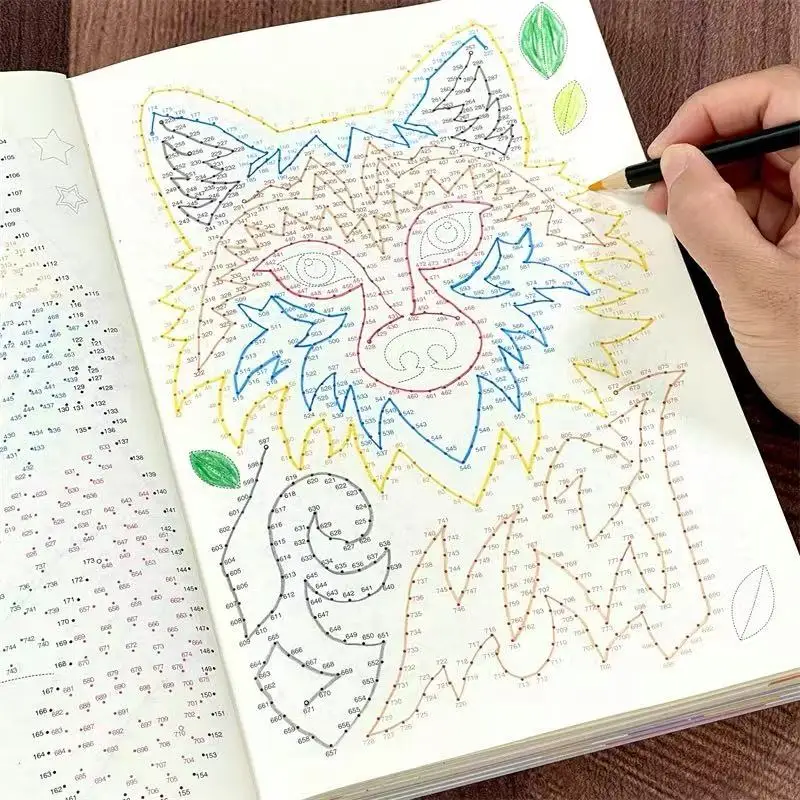 Magic Line Konzentrationstraining Linke und rechte Gehirnentwicklung Denktrainingsbuch Digitale Verbindungszeichnung Image