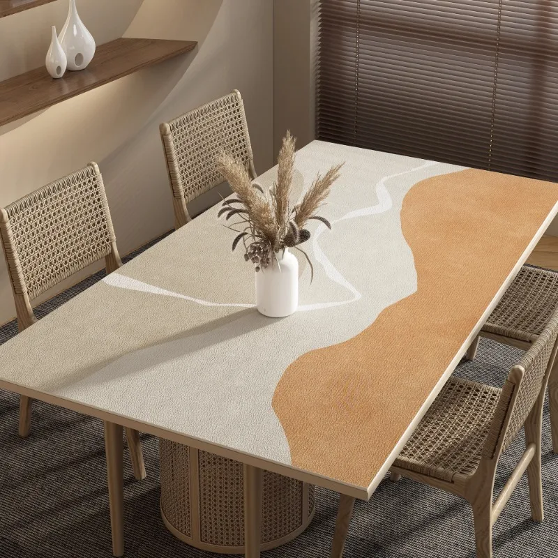 Tischunterlage, ölbeständige, wasserdichte und hitzebeständige Tischdecke, Leder, nicht waschbarer Couchtisch, Tischschutzunterlage Image