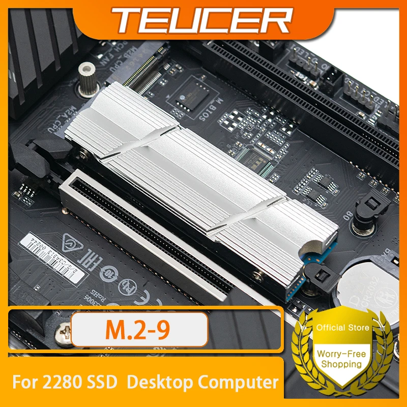 TEUCER M.2 SSD-Kühlkörper 2280 NVME SSD-Kühler, Aluminiumlegierungsmaterial für PC, Desktop-Computer, Motherboard, Festplattenkühler Image