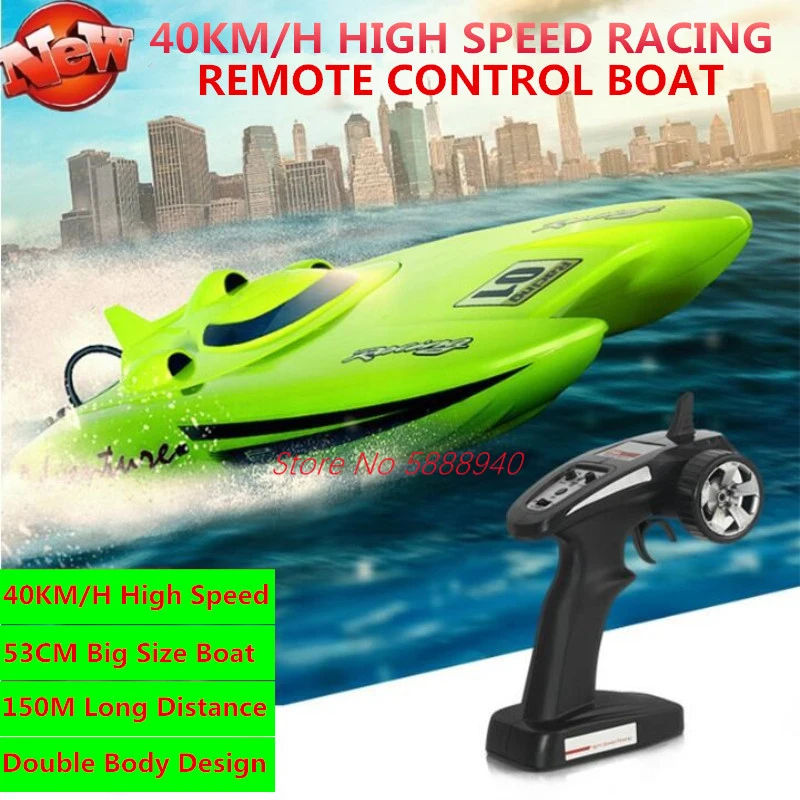 Hochgeschwindigkeits-RC-Schnellboot, 40 km/h, 150 m, 53 cm, großer Dual-Körper, Zwei-Wege-Navigation, Racing, drahtlose Steuerung, RC-Schnellboot-Modell, Kindergeschenk