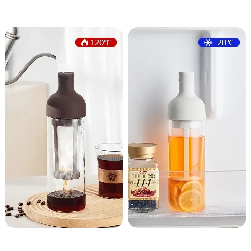 Fruit Tea Kettle 500ml Cold Brew Coffee Pot High Borosilicate Glass Household Cold Brew Bottle Cold Brew for Home Use Coffee Pot