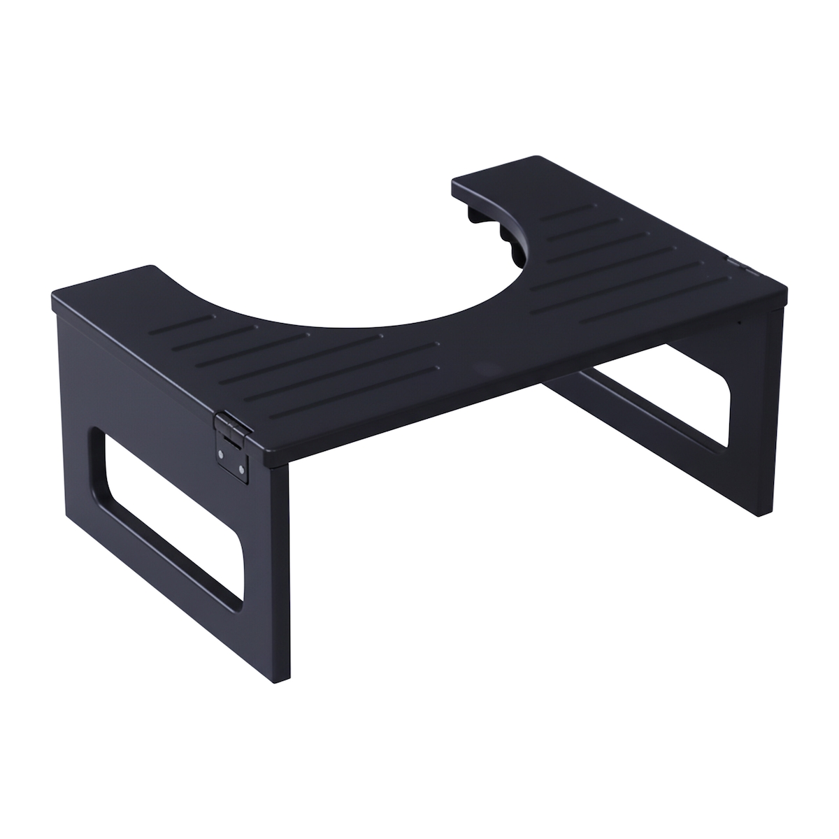 Relaxdays Toilettenhocker, klappbar, Hocker Toilettengang, Erwachsene, Bambus, rutschfest, HxBxT: 18x43x27,5 cm, schwarz Image