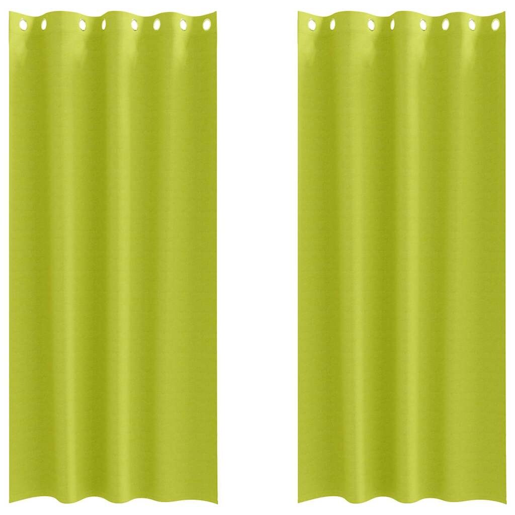 vidaXL Verdunkelungs-Vorhänge mit Ringen 2 pcs Grün 245 x 140 cm Image