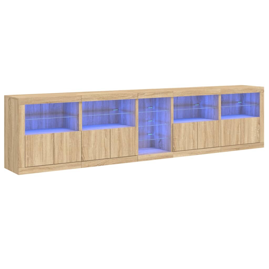 vidaXL Sideboard mit LED-Leuchten Sonoma-Eiche 283x37x67 cm Image