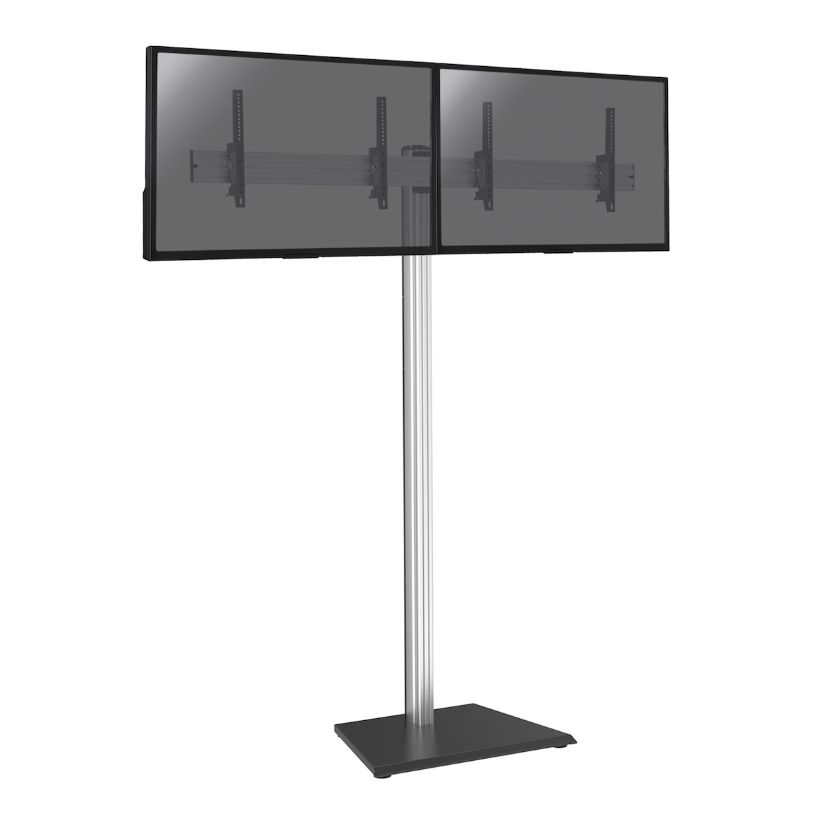 KIMEX - Standfuß für 2 TV-Bildschirme 43'' - 49'' - Höhe 240cm - Zum Aufstellen - Neigbar Image