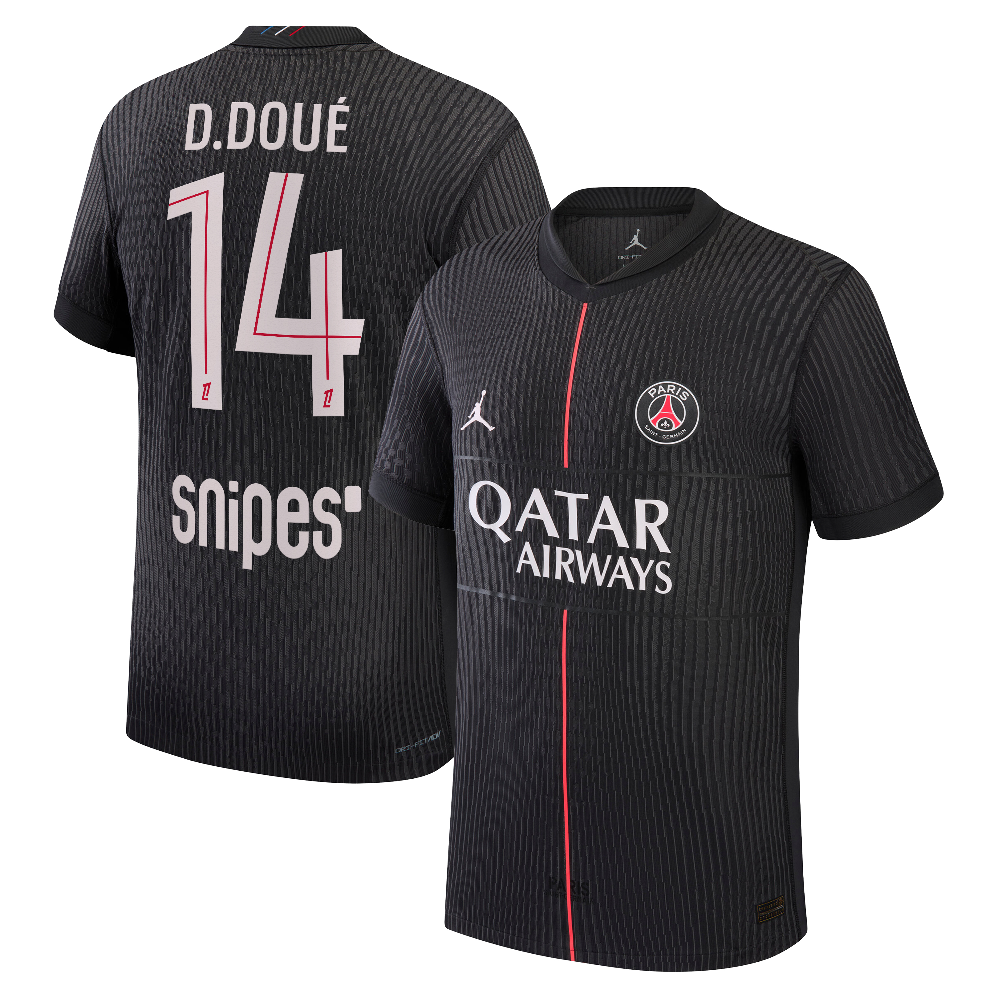PSG x Jordan Dri-FIT ADV Match Viertestrikot 2025-26 mit Aufdruck D.Doué 14 Image