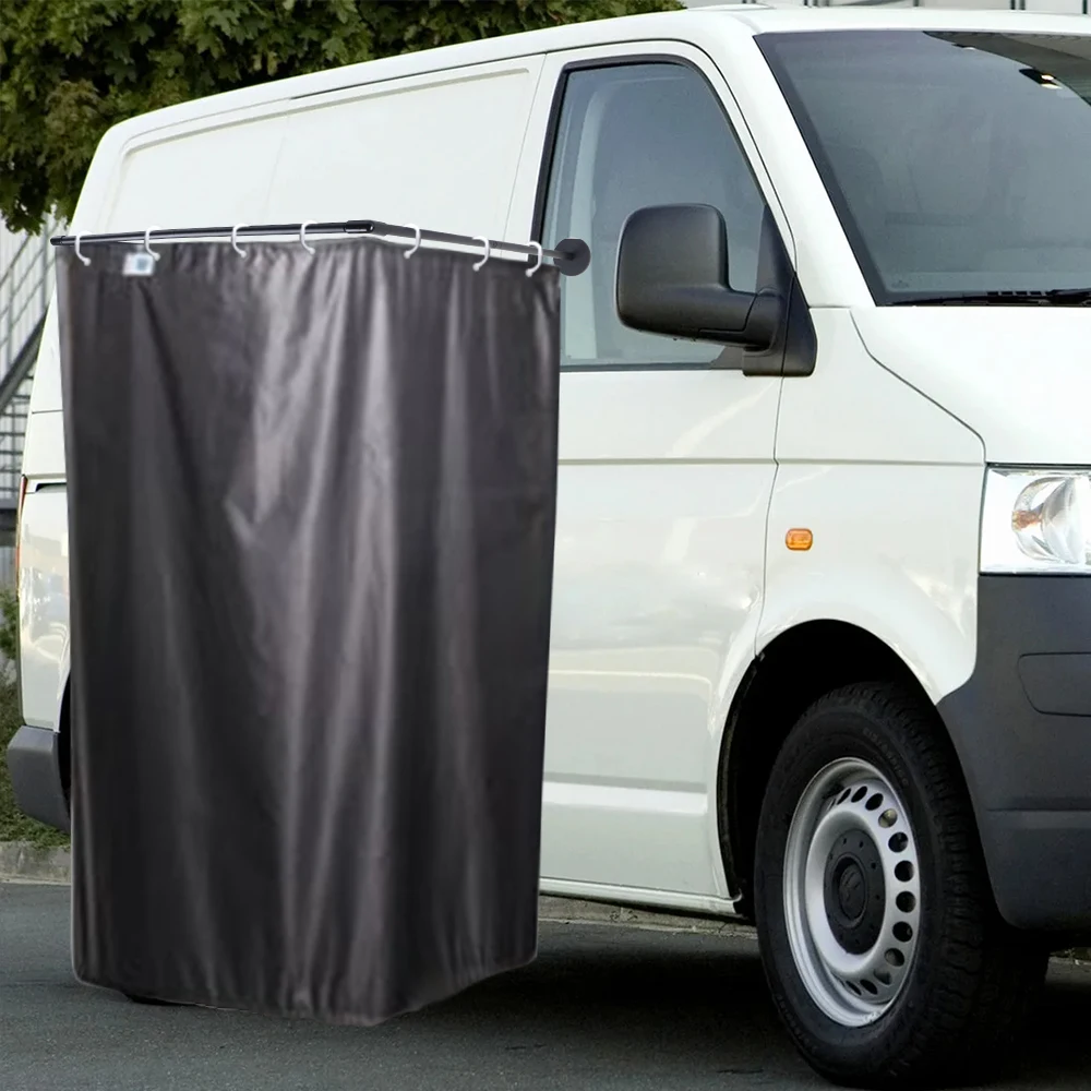 1Set Camping Outdoor Dusche Vorhang Kabine Kabine Gehäuse Mit Magnetische Halterung Stange Stall Dusche Vorhänge Caravan Wohnmobile Image