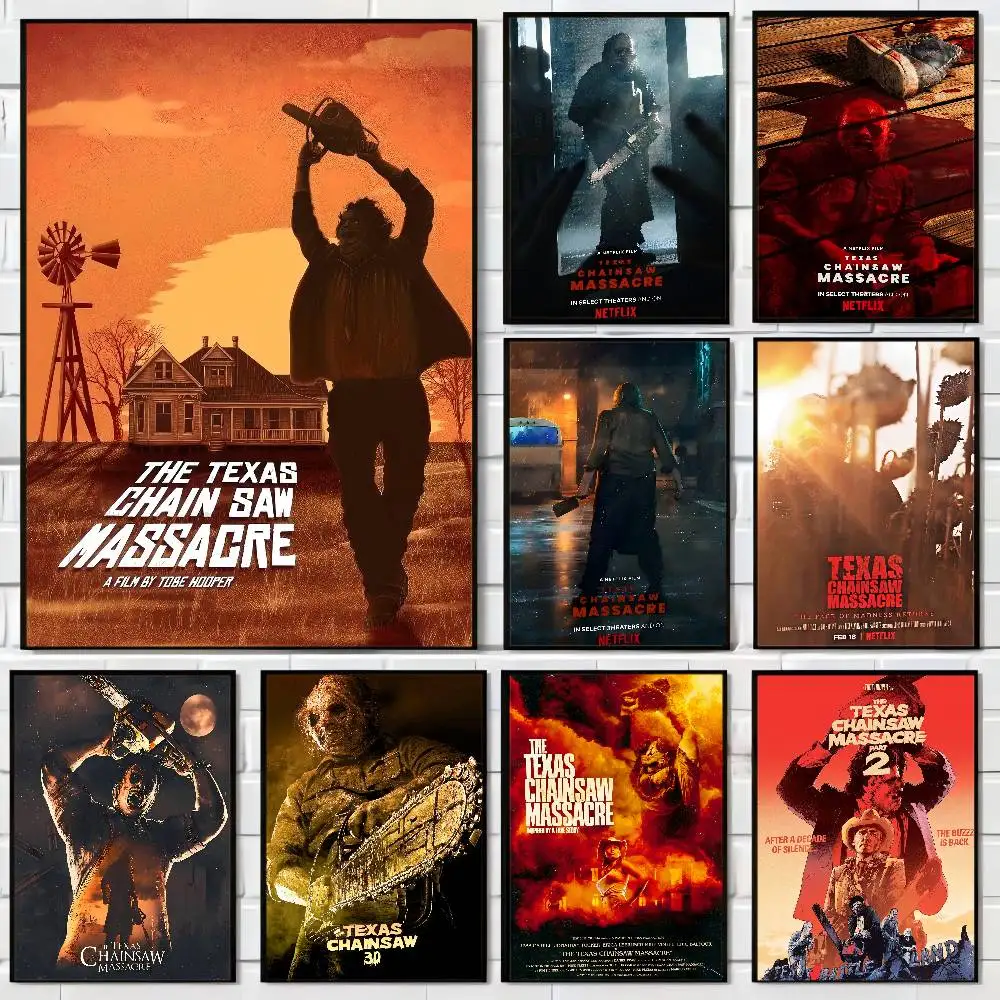 T-The T-Texas C-Kettensäge M-Massacre Anime Poster Sticky Decoracion Gemälde Wandkunst Weißes Kraftpapier Wanddekoration