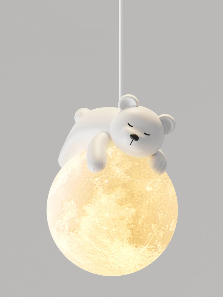 Kaninchen kleiner Bär Nacht Kronleuchter modern einfach für Jungen und Mädchen Kinderzimmer Schlafzimmer Korridor Balkon hängendes Licht