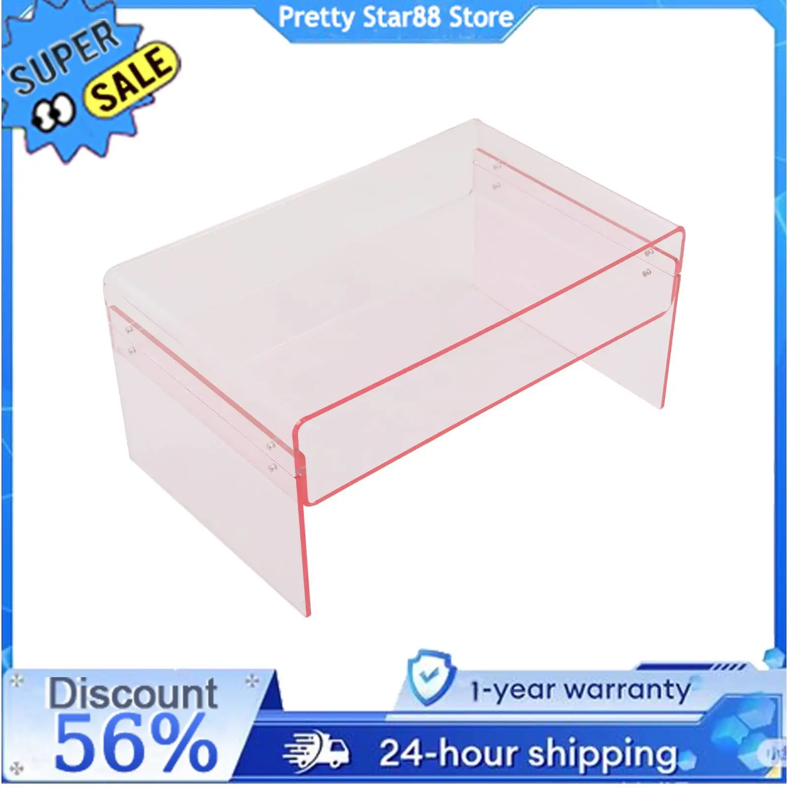 Acryl-Beistelltisch, Couchtisch, 2-stufiger Sofa-Beistelltisch, Wohnzimmermöbel für Wohnzimmer/Büro/Café/Wohnheim/Apartment Image