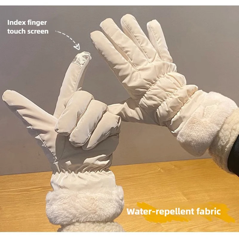 Winter Motorrad Handschuhe Warm Halten Winddicht Handschuhe Für Frauen Kälte Beständig Touchscreen Handschuhe Finger handschuhe Zubehör Image