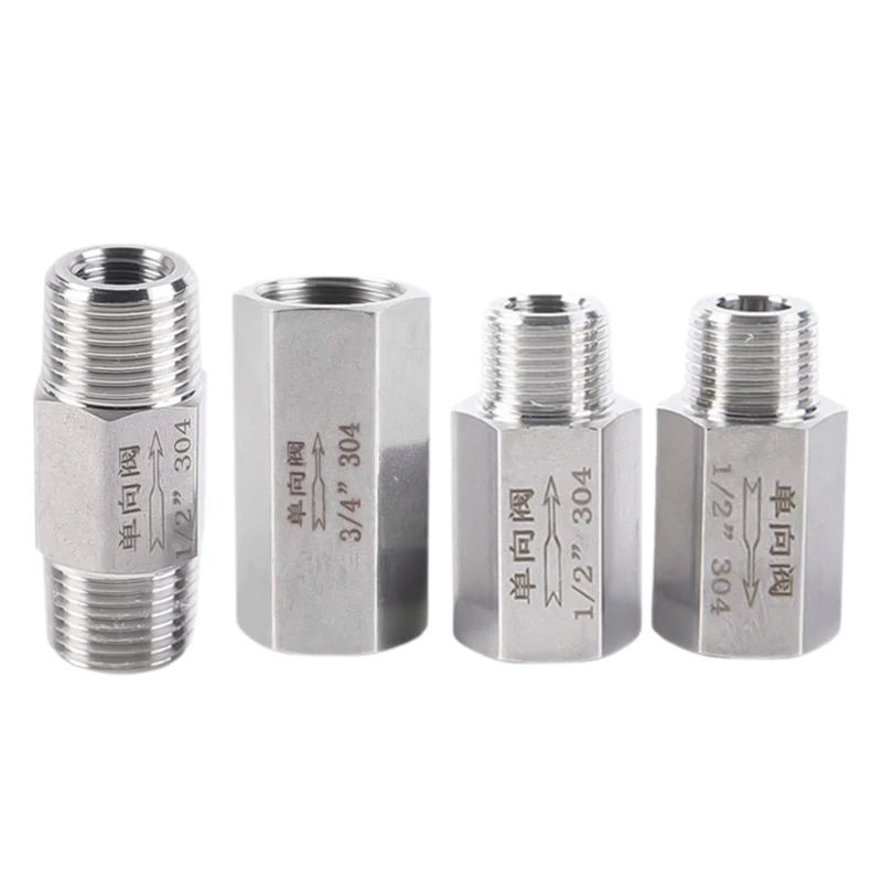 Einwegeventil aus Edelstahl 304/316L, Rückschlagventil 1/8 1/4 3/8 1/2 3/4 1“ Gewinde, Innendraht-Einwegeventil Image