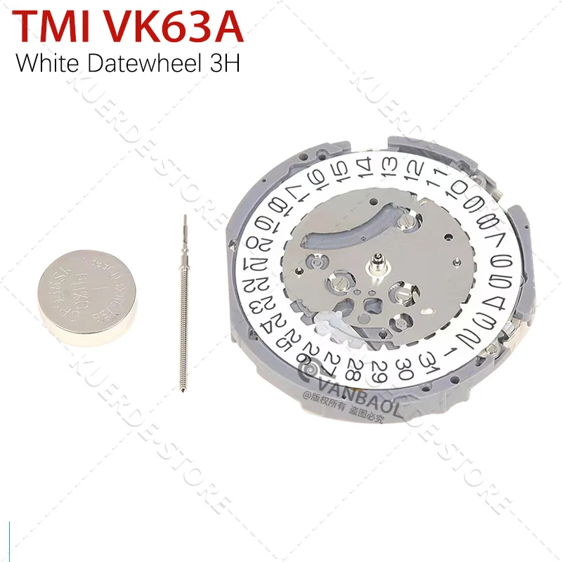 Japan TMI VK63 VK63A Hochpräzises Quarzwerk-Chronograph mit drei Zeigern und Datum, kleiner Chronograph, 24-Stunden-Multifunktion Image