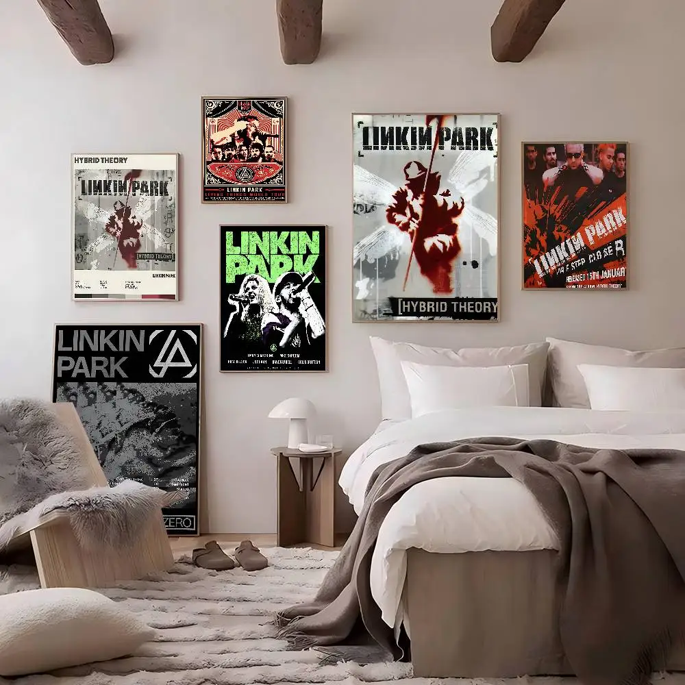 Band L-Linkin Cool P-Park Selbstklebendes Kunstposter Retro Kraftpapier Aufkleber DIY Zimmer Bar Café Vintage Dekorative Malerei