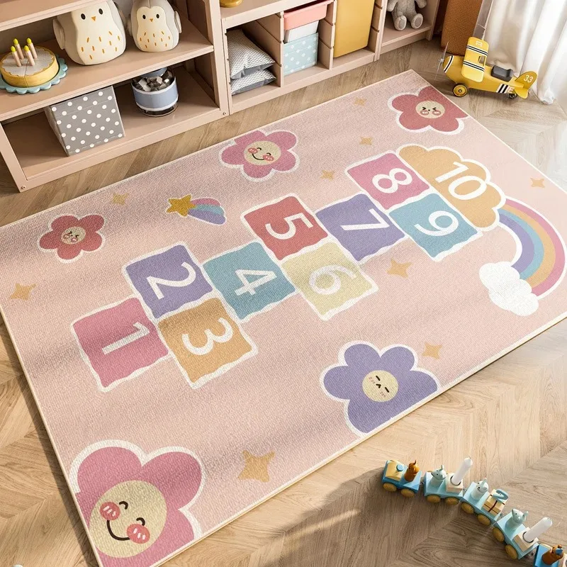 Kinder-Zahlenteppich, Lernspielzeug, rutschfest, leicht zu reinigen, für Kinderzimmer, Spielzimmer, Aktivitätszentrum, Dekor, Lernmatte, Kinderteppich, modisch
