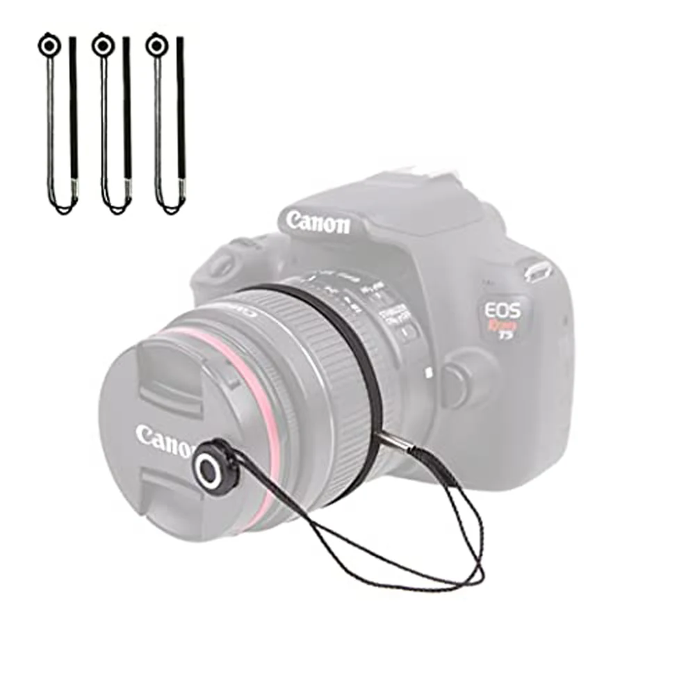 1/3/6 Stück Kamera-Objektivdeckel-Leine mit elastischer Schnur, kompatibel mit Universal DSLR SLR Evil Mirrorless Cameras Video (x3) Image