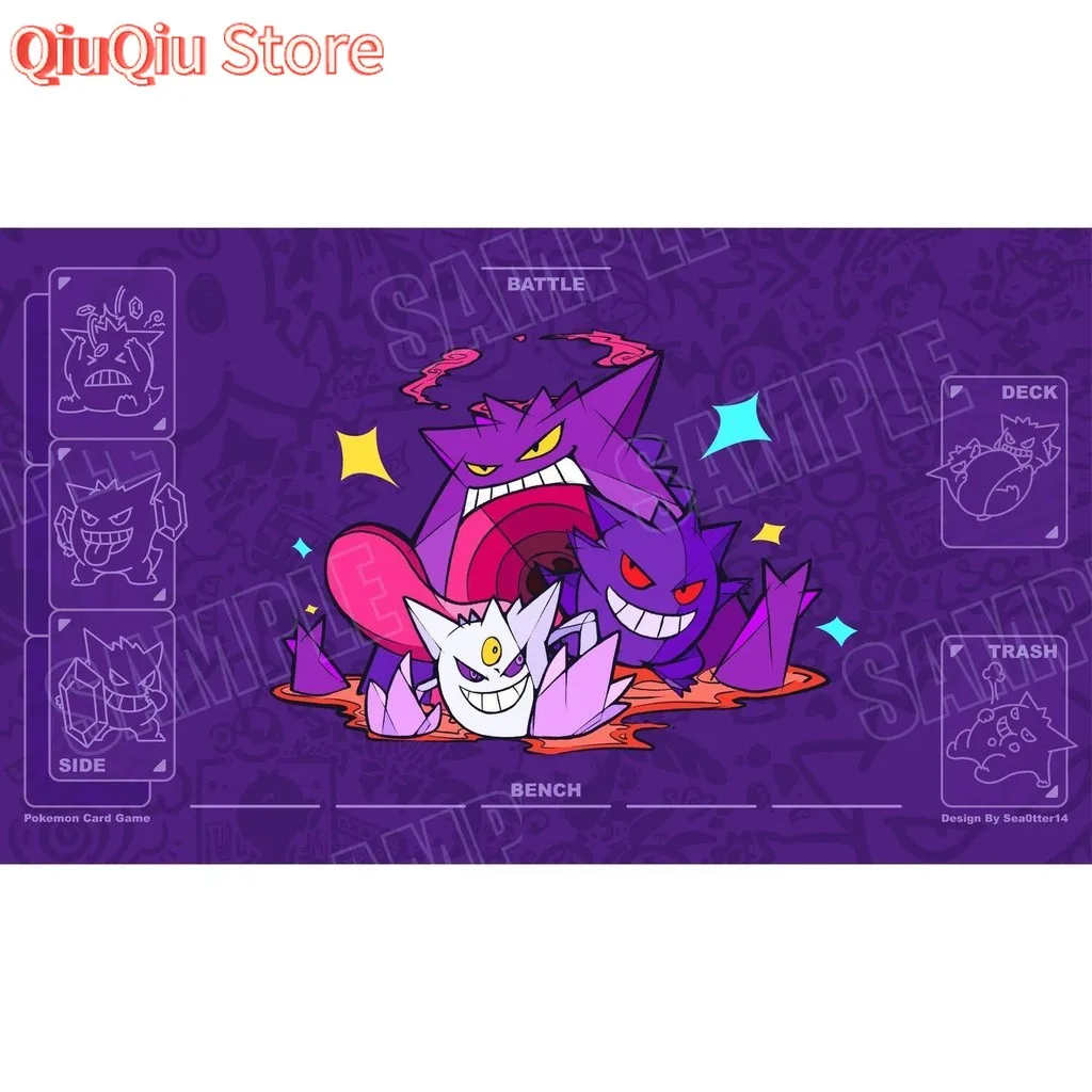 600*350*2MM Gesperrt Pokemon Spielen Matte Gengar DIY Anime PTCG Spiel Karte Pad Desktop Maus pad Geschenk Image