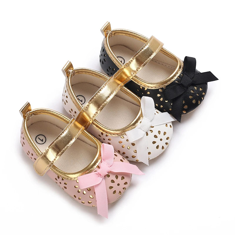 Niedliche Schleife, Prinzessinnen-Babyschuhe, 0–18 Monate, weiche Sohle, lässig, erster Schritt, Wanderer, modische Säuglingsschuhe für Mädchen Image