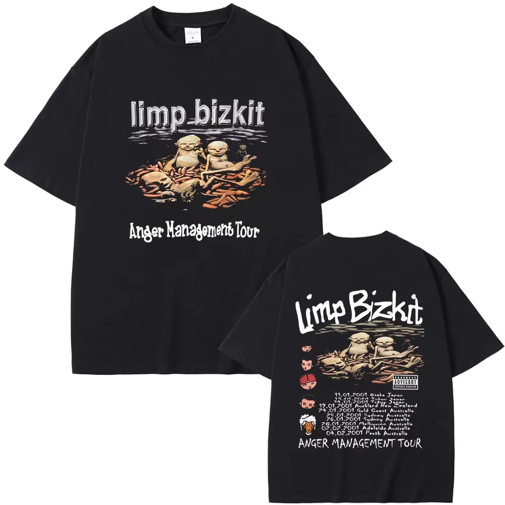 90er Jahre Rock Band Limp Bizkit Anger Management Tour T-Shirts Sommer Herren Damen Casual Cotton Streetwear Unisex Hochwertiges T-Shirt Image