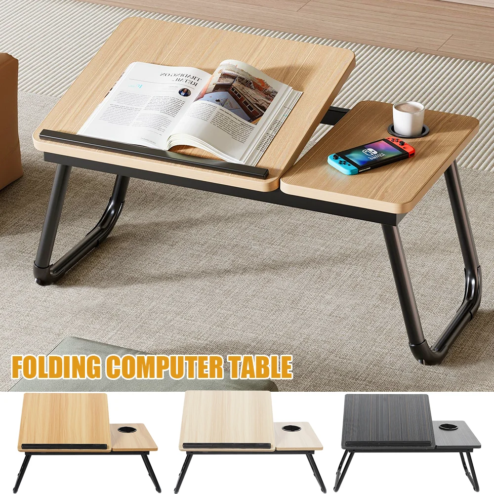 Tragbarer Laptop-Schreibtisch, Computer-Lazy-Schreibtisch mit ergonomischem Design, integrierter klappbarer Tisch mit verstellbarem Laptop-Betttisch Image